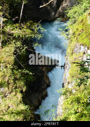 Canyon Leutaschklamm in Baviera, Germania Foto Stock