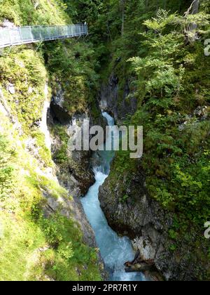 Canyon Leutaschklamm in Baviera, Germania Foto Stock