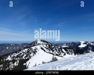 Tegernsee da Wallberg in Baviera, Germania Foto Stock