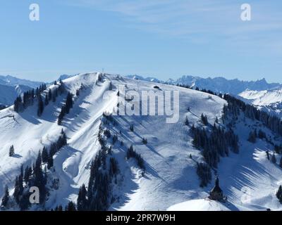 Monte Setzberg in inverno, Tegernsee, Baviera, Germania Foto Stock