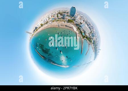 360 gradi Vista panoramica di Limassol, Cipro Foto Stock