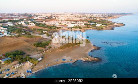 Spiaggia aerea di Agia Triada, Protaras, Cipro Foto Stock