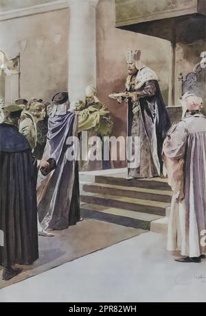 Il Sacro Romano Imperatore Carlo IV fonda università di Praga 1348 Foto Stock