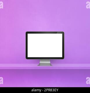 pc su sfondo viola Foto Stock