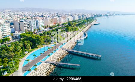 Vista aerea di Molos, Limassol, Cipro Foto Stock