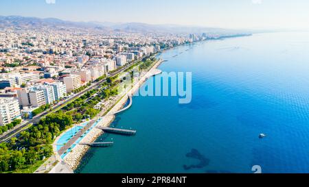 Vista aerea di Molos, Limassol, Cipro Foto Stock
