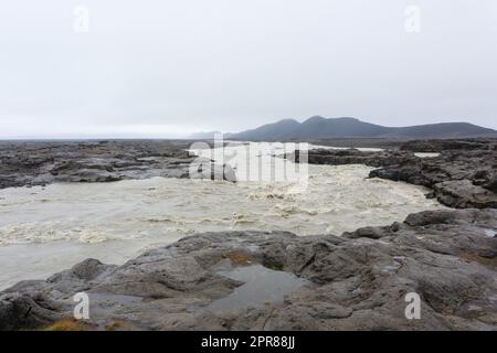 Paesaggio centrale dell'Islanda lungo la strada per Askja Foto Stock