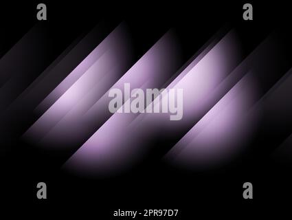 Forma geometrica viola astratta su sfondo nero. Foto Stock