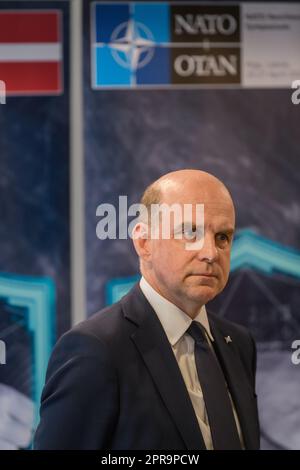 RIGA, LETTONIA. 26th aprile 2023. Angus Lapsley, Segretario Generale aggiunto della NATO per la politica e la pianificazione della difesa , durante IL SIMPOSIO DI RESILIENZA della NATO 2023. Foto Stock