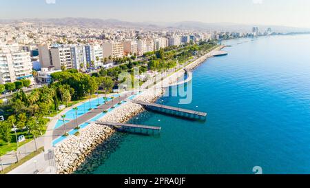 Vista aerea di Molos, Limassol, Cipro Foto Stock