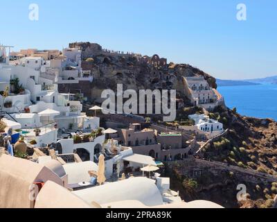 Grecia, Santorini - città vecchia di Oia Foto Stock