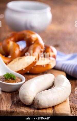 Bavarian salsicce bianche Foto Stock