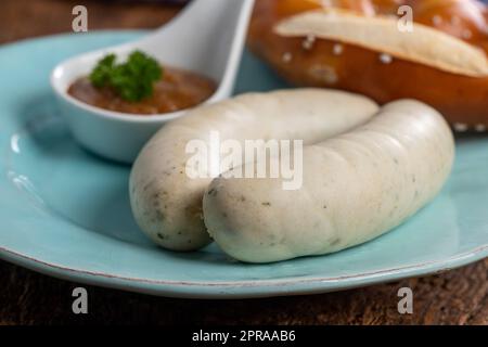 Bavarian salsicce bianche Foto Stock