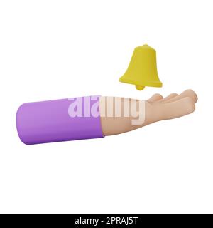 mani con campanello di notifica Foto Stock