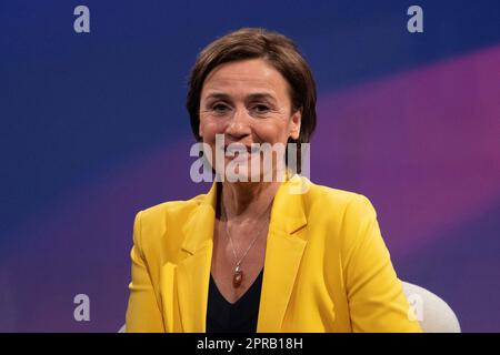 Colonia, Germania. 26th Apr, 2023. Sandra MAISCHBERGER, presentatore, ritratto, ritratto, immagine singola ritagliata, Singolo motivo, 'Maischberger', talk show, WDR/ARD, aprile 26th, 2023. Credit: dpa/Alamy Live News Foto Stock