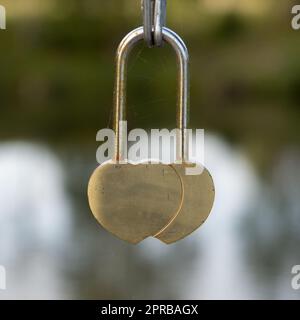 A forma di cuore ad un lucchetto Foto Stock