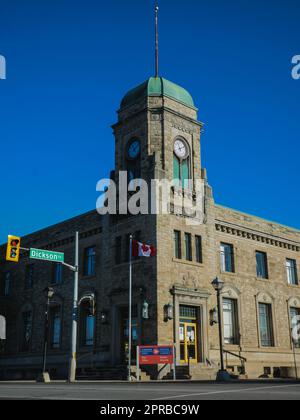 Un vecchio edificio di mattoni rossi situato a Galt, Ontario Foto Stock