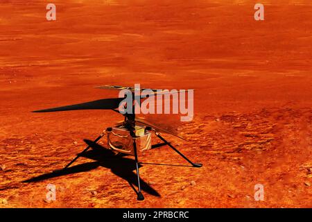 Un elicottero per esplorare Marte. Elementi di questa immagine fornito NASA. Foto di alta qualità Foto Stock