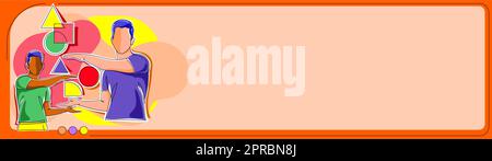 Due colleghi che presentano gli aggiornamenti recenti di Cruial. Uomini d'affari che mostrano nuovi annunci importanti. Dirigenti che parlano dei risultati attuali rilevanti. Illustrazione Vettoriale