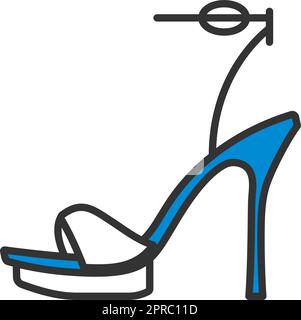 Donna High Heel Sandal icona Illustrazione Vettoriale