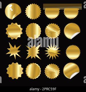 Set di icone dorate Illustrazione Vettoriale