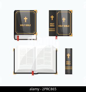 Libro della Sacra bibbia. Il testo della parola di Dio Illustrazione Vettoriale