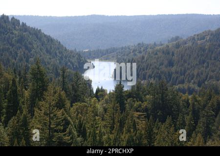 Foto del lago artificiale di Loch Lomond a Santa Cruz, California Foto Stock