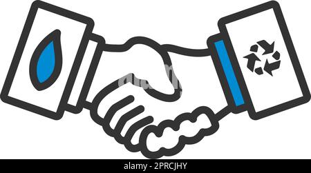Icona dei handshake ecologici Illustrazione Vettoriale