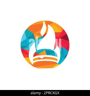 Hot burger fuoco vettore logo modello. Modello di hamburger piccante. Illustrazione Vettoriale