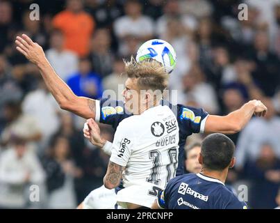 San Paolo, Brasile. 26th Apr, 2023. Durante una partita tra Corinzi e Remo all'Arena Neo Quimica di San Paolo, Brasile (Fernando Roberto/SPP) Credit: SPP Sport Press Photo. /Alamy Live News Foto Stock