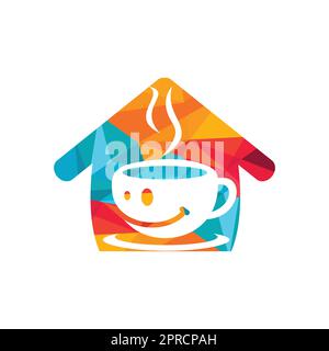 Disegno vettoriale di illustrazione del logo del caffè del sorriso. Concetto di logo della caffetteria. Illustrazione Vettoriale