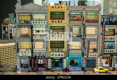 Miniature di Hong Kong degli anni '60, Hong Kong, Cina. Foto Stock