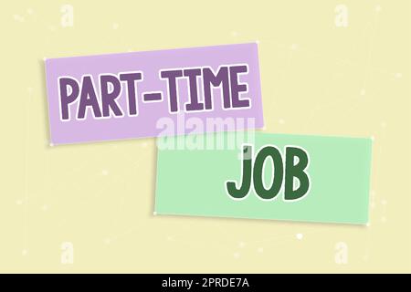 Commessa part-time didascalia concettuale. Lavoro fotografico concettuale poche ore al giorno lavoro temporaneo Limited sposta un uomo d'affari con due mani alla ricerca di dati importanti e nuove idee. Foto Stock