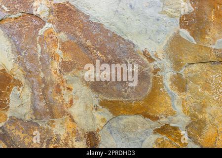 Grunge arrugginito arancione marrone metallo cortina acciaio pietra sfondo Foto Stock