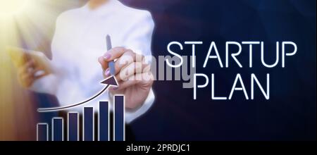 Piano di avvio delle didascalie concettuali. Concetto che significa sviluppo iniziare la pianificazione per le aziende appena emerse illustrazioni colleghi che battono le mani in ufficio, concordano con la stessa idea. Foto Stock