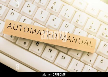 Segno di scrittura manuale Manualas automatico trigger Shift e può passare facilmente da un umore all'altro, la foto concettuale come trigger Shift e può passare da un'atmosfera all'altra Foto Stock