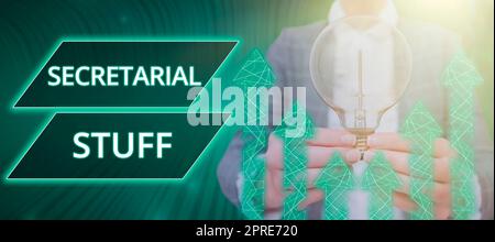 Segno di testo che mostra gli effetti personali del Segretario cose possedute da assistente personale, parola scritta sugli effetti personali del Segretario cose possedute da perso Foto Stock
