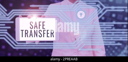 Ispirazione che mostra il segno Safe Transfer, concetto che significa trasmettere il paziente da una superficie a un letto con cura Foto Stock