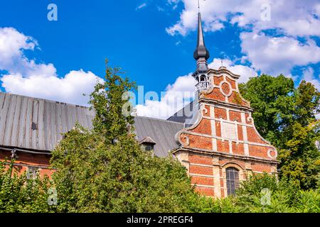 Architettura storica del Grande Beghinaggio di Leuven nella regione fiamminga del Belgio Foto Stock