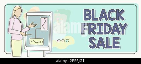 Scrittura visualizzando il testo Black Friday sale, Business idea attrarre i compratori con prodotti esclusivi s è prezzo più basso Foto Stock