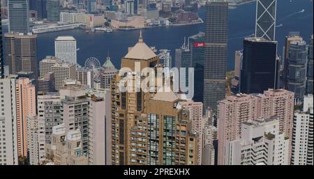 Victoria Peak, Hong Kong 05 febbraio 2021: Punto di riferimento di Hong Kong Foto Stock