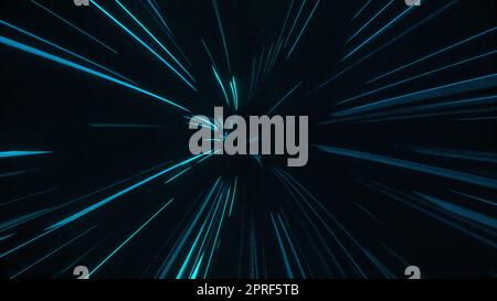 Velocità del tunnel delle luci digitali. Rendering 3D generato dal computer Foto Stock