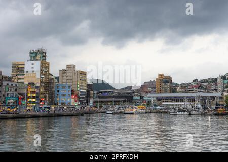 Keelung, Taiwan 10 giugno 2022: Porto di Keelung a Taiwan Foto Stock