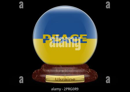 3D bandiera di ucraino nel concetto di pace in Ucraina Foto Stock