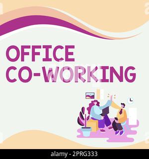 Firma a mano Office Co Working, Conceptual photo servizi aziendali che forniscono spazi condivisi per lavorare con i colleghi condividere pensieri insieme a Spee Foto Stock