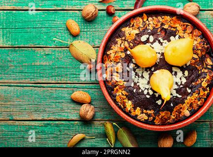 Torta di pera autunnale Foto Stock