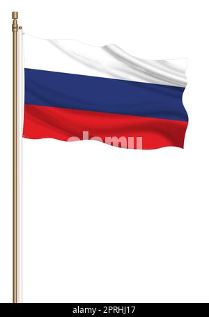 Bandiera 3D della Russia su un pilastro Foto Stock
