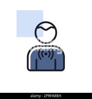 Nuovi sintomi di Coronavirus mal di gola vettore icona Illustrazione Vettoriale