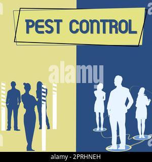 Testo che mostra ispirazione Pest Control, Word scritto su uccidere insetti distruttivi che attacca raccolti e bestiame Foto Stock