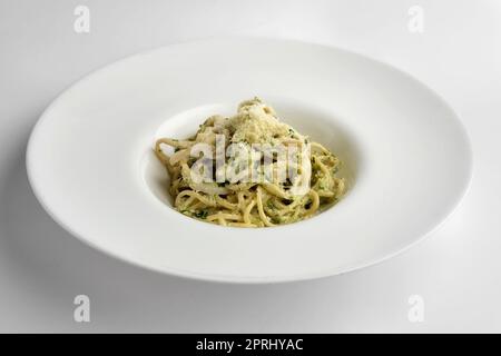 Piatto di spaghetti al formaggio Foto Stock